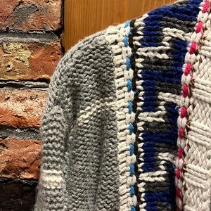 Grey Boho Cropped Sweater